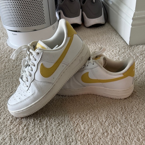 Nike Shoes - Nike Air Force 1 White with Gold Swoosh